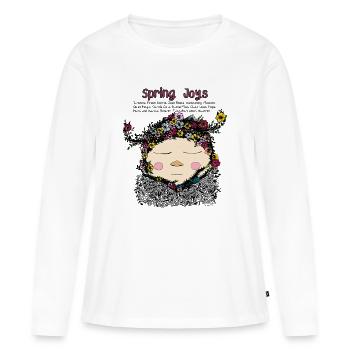 Nain de la joie du printemps – Illustration de nature douillette - T-shirt manches longues Premium bio Femme - blanc - Devant - Julia (174cm)