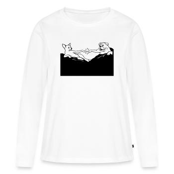 La création des chiens Michel-Ange - T-shirt manches longues Premium bio Femme - blanc - Devant - Julia (174cm)