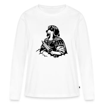 Dage, Guerrier Guerrier Combattant Romain, Dague à l’Épée - T-shirt manches longues Premium bio Femme - blanc - Devant - Julia (174cm)