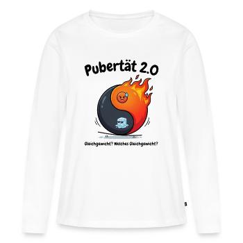 Pubertät 2.0 - Menopause Yin Yang & Gleichgewicht - Frauen Premium Bio Langarmshirt - Weiß - Vorne - Julia (174cm)