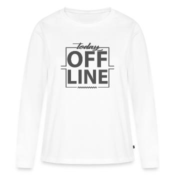Déclaration de conception hors ligne d’aujourd’hui indiquant le minimum - T-shirt manches longues Premium bio Femme - blanc - Devant - Julia (174cm)
