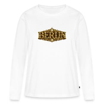 BERLIN baroque avec crâne - T-shirt manches longues Premium bio Femme - blanc - Devant - Julia (174cm)