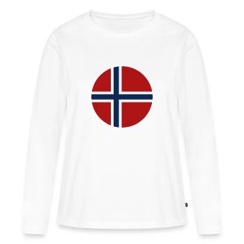 Drapeau rond norvégien - T-shirt manches longues Premium bio Femme - blanc - Devant - Julia (174cm)