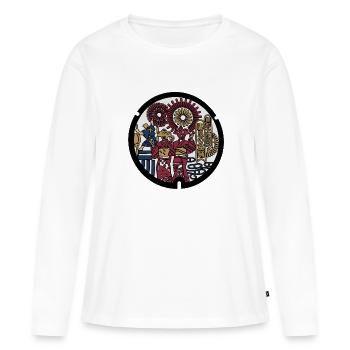 Dance, festival, kimono and fireworks - Women's Premium Organic Long Sleeve Shirt - white - Front - Julia (174cm)