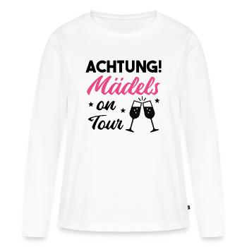 Attention! Girls on Tour – Bachelor Party Shirt - Women's Premium Organic Long Sleeve Shirt - white - Front - Julia (174cm)