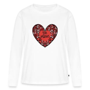 Mosaïque complexe de cœur Sois À Moi - T-shirt manches longues Premium bio Femme - blanc - Devant - Julia (174cm)