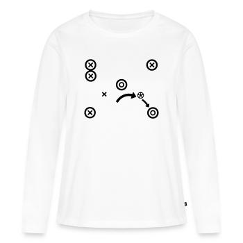 Stratégie des entraîneurs tactiques de football - T-shirt manches longues Premium bio Femme - blanc - Devant - Julia (174cm)