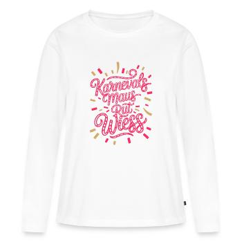 Souris de Carnaval, Rut, Wiess, Cologne, Cologne, Souris de Carnaval, - T-shirt manches longues Premium bio Femme - blanc - Devant - Julia (174cm)