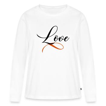 Love - T-shirt manches longues Premium bio Femme - blanc - Devant - Julia (174cm)
