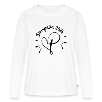 Parrain de confirmation 2026 Confirmation Godi Tante Marraine Sœur - T-shirt manches longues Premium bio Femme - blanc - Devant - Julia (174cm)