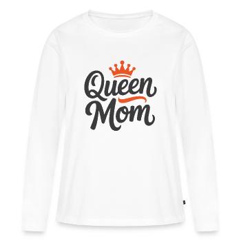 Queen Mom - Women's Premium Organic Long Sleeve Shirt - white - Front - Julia (174cm)