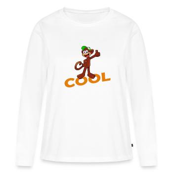 SINGE COOL - T-shirt manches longues Premium bio Femme - blanc - Devant - Julia (174cm)