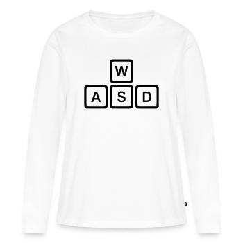 WASD Keys PC Gaming Nerd Vector - Women's Premium Organic Long Sleeve Shirt - white - Front - Julia (174cm)