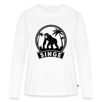 Affe - Frauen Premium Bio Langarmshirt - Weiß - Vorne - Julia (174cm)