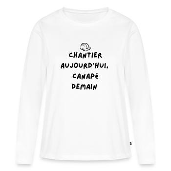 Site phrase - Women's Premium Organic Long Sleeve Shirt - white - Front - Julia (174cm)