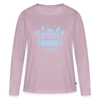 Summer Dude Surf Logo - Women's Premium Organic Long Sleeve Shirt - dusky pink - Front - Julia (174cm)