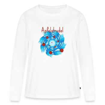 Strudel de pomme, photo drôle de cuisson ambiguë - T-shirt manches longues Premium bio Femme - blanc - Devant - Julia (174cm)