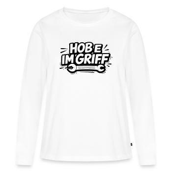 Hobe im Griff - Frauen Premium Bio Langarmshirt - Weiß - Vorne - Julia (174cm)