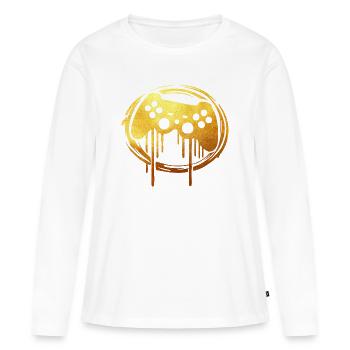 Gaming gold player - Frauen Premium Bio Langarmshirt - Weiß - Vorne - Julia (174cm)