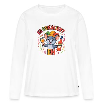 Souris de carnaval, ça s’intensifie, eh, fête fastnacht - T-shirt manches longues Premium bio Femme - blanc - Devant - Julia (174cm)