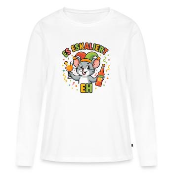 Souris de carnaval, ça s’intensifie, eh, fête fastnacht - T-shirt manches longues Premium bio Femme - blanc - Devant - Julia (174cm)