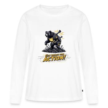 Équipement d’action Bear Mech - T-shirt manches longues Premium bio Femme - blanc - Devant - Julia (174cm)