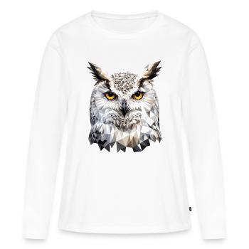 Chouette blanche Chouette Chouette Chouette Chouette Chouette Chouette des neiges - T-shirt manches longues Premium bio Femme - blanc - Devant - Julia (174cm)