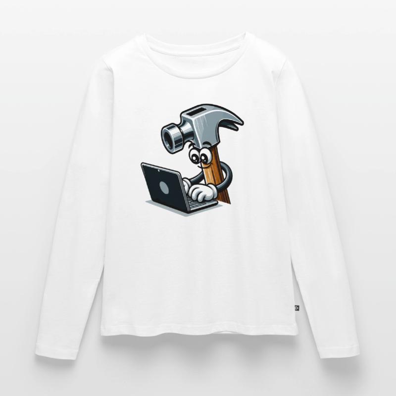 HammerCode: Werkzeug trifft Bits Frauen Premium Bio Langarmshirt