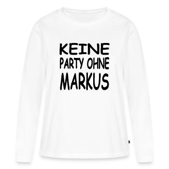 Marc - T-shirt manches longues Premium bio Femme - blanc - Devant - Julia (174cm)