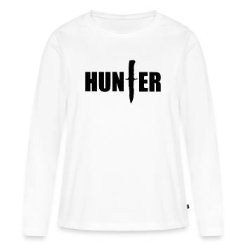 Chasse - Hunter - T-shirt manches longues Premium bio Femme - blanc - Devant - Julia (174cm)
