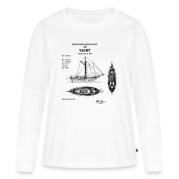 Conception du brevet de plan de yacht - T-shirt manches longues Premium bio Femme - blanc - Devant - Julia (174cm)
