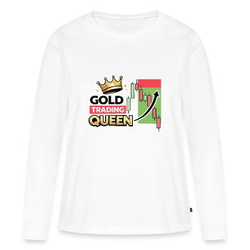 Reine du commerce d’or - T-shirt manches longues Premium bio Femme - blanc - Devant - Julia (174cm)