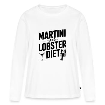 Régime Martini et homard - T-shirt manches longues Premium bio Femme - blanc - Devant - Julia (174cm)