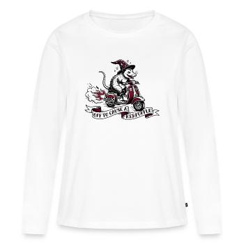 Possum Off om een Kerfuffle T-Shirt véroorzaken - T-shirt manches longues Premium bio Femme - blanc - Devant - Julia (174cm)