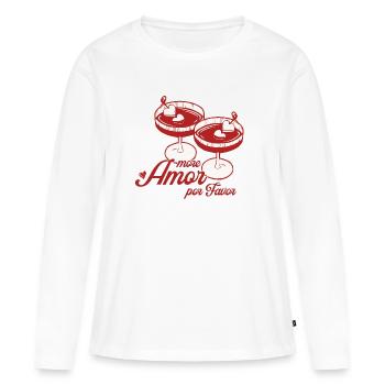 Heart Martini Design - T-shirt manches longues Premium bio Femme - blanc - Devant - Julia (174cm)