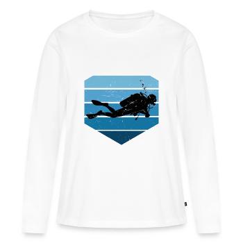 Concentration pure de plongée - T-shirt manches longues Premium bio Femme - blanc - Devant - Julia (174cm)