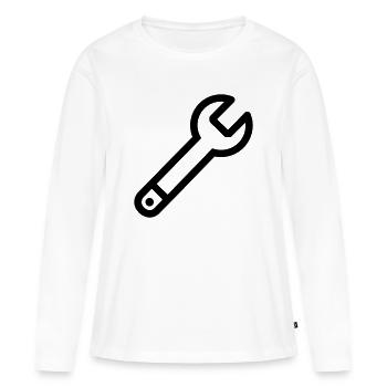 Clé bricolage - T-shirt manches longues Premium bio Femme - blanc - Devant - Julia (174cm)