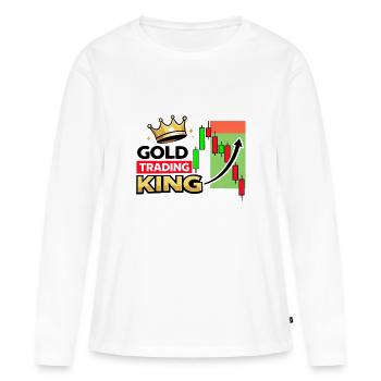 Roi du commerce de l’or - T-shirt manches longues Premium bio Femme - blanc - Devant - Julia (174cm)