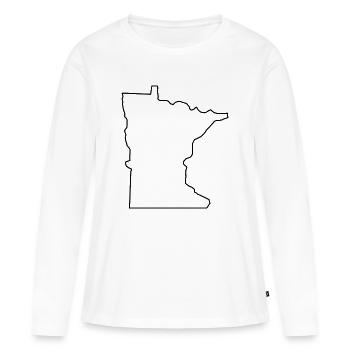Carte du Minnesota - T-shirt manches longues Premium bio Femme - blanc - Devant - Julia (174cm)