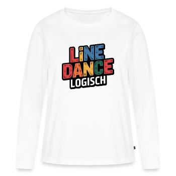 LineDance Logique Coloré - T-shirt manches longues Premium bio Femme - blanc - Devant - Julia (174cm)