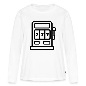 Casino - T-shirt manches longues Premium bio Femme - blanc - Devant - Julia (174cm)