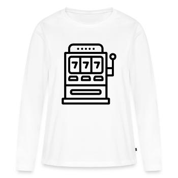 Casino - T-shirt manches longues Premium bio Femme - blanc - Devant - Julia (174cm)