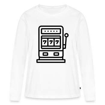 Casino - T-shirt manches longues Premium bio Femme - blanc - Devant - Julia (174cm)