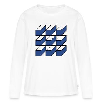 GeoBox - T-shirt manches longues Premium bio Femme - blanc - Devant - Julia (174cm)