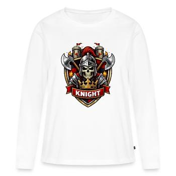 Crusader Skull Emblem - Women's Premium Organic Long Sleeve Shirt - white - Front - Julia (174cm)