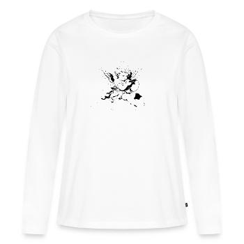 Gamer Angel – Cherub parie sur les nuages - T-shirt manches longues Premium bio Femme - blanc - Devant - Julia (174cm)