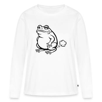 farting frog farting farting farting toad farting farting - Women's Premium Organic Long Sleeve Shirt - white - Front - Julia (174cm)