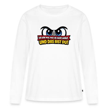 Je vois quelque chose que tu ne vois pas – et c’est toi - T-shirt manches longues Premium bio Femme - blanc - Devant - Julia (174cm)