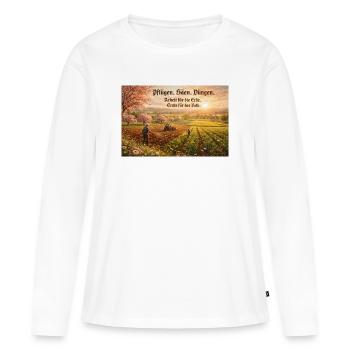 Historische Feldarbeit im Sonnenlicht - Frauen Premium Bio Langarmshirt - Weiß - Vorne - Julia (174cm)