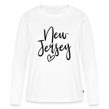 Cœur du New Jersey Amour des femmes New Jersey - T-shirt manches longues Premium bio Femme - blanc - Devant - Julia (174cm)